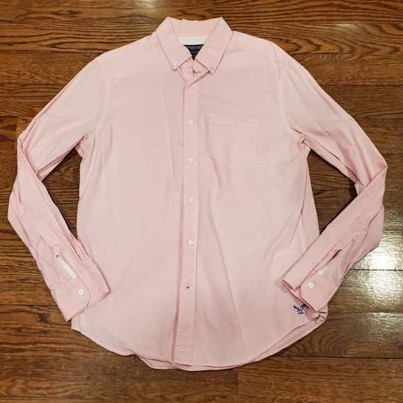 American Eagle Prep Fit Lightweight Oxford Button Down in Pink - Picture 1 of 5